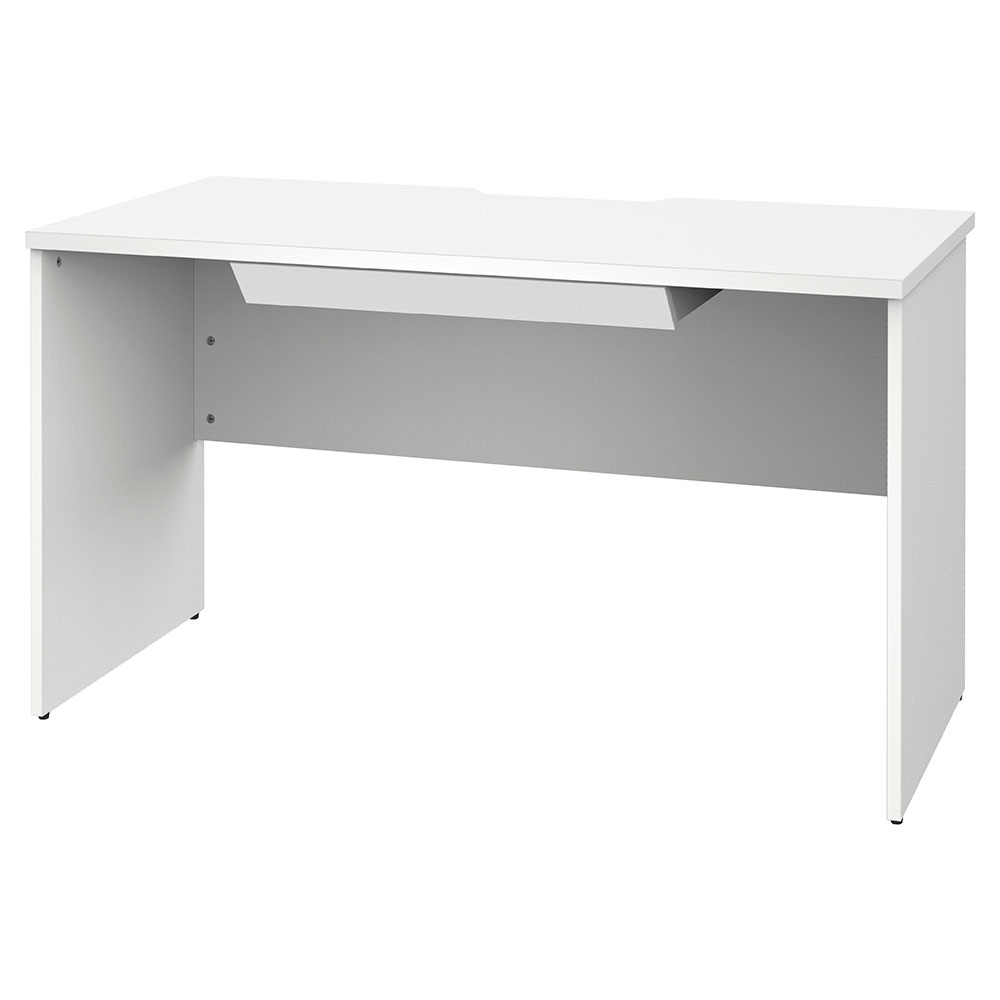 【車上渡し】アール・エフ・ヤマカワ プラン 木製デスク W1200×D600 ホワイト×ホワイト脚 (引出付) (重量：30.3kg) RFPD-1260WH-WL-DR|オフィスデスク