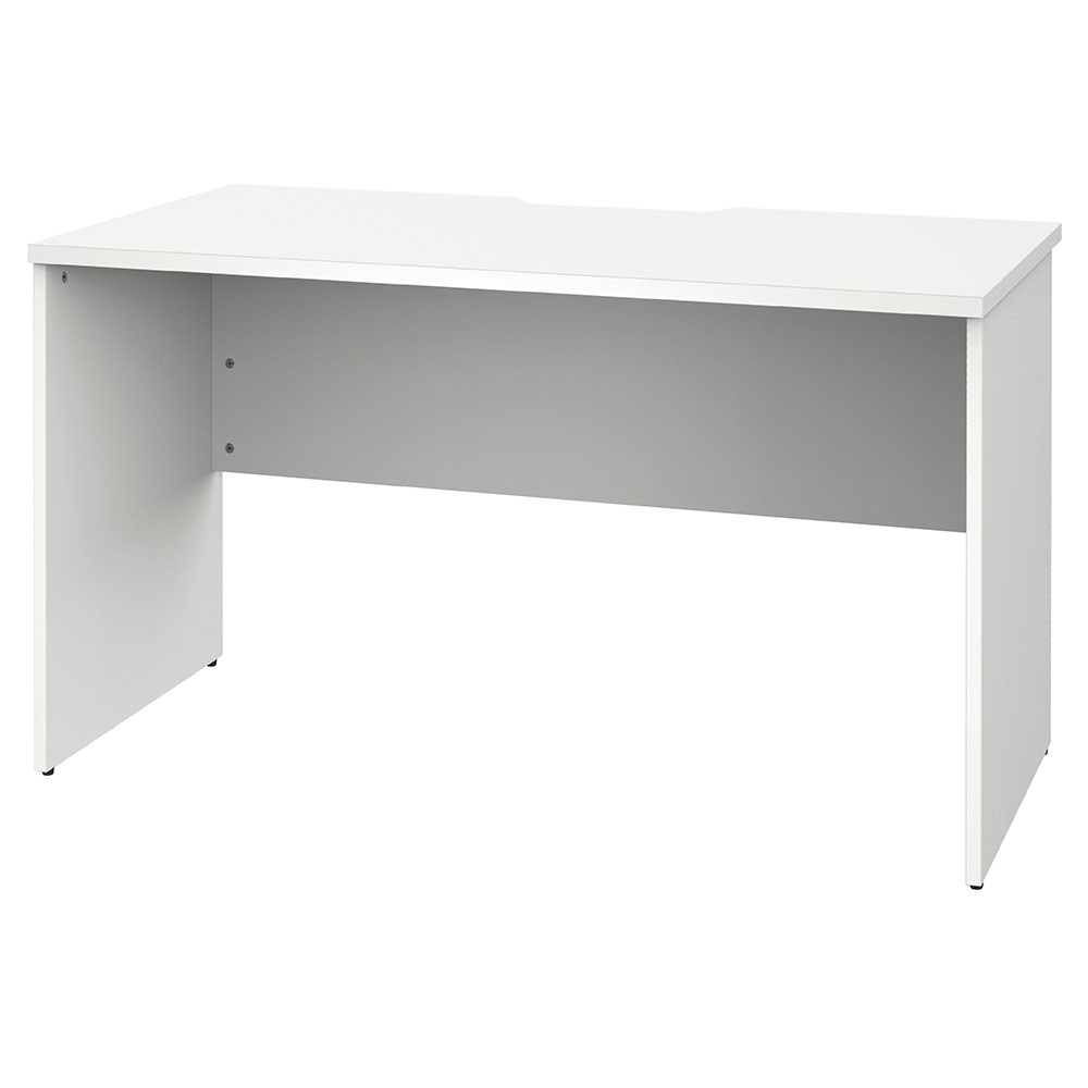 【車上渡し】アール・エフ・ヤマカワ プラン 木製デスク W1200×D600 ホワイト×ホワイト脚 (重量：26.1kg) RFPD-1260WH-WL|オフィスデスク