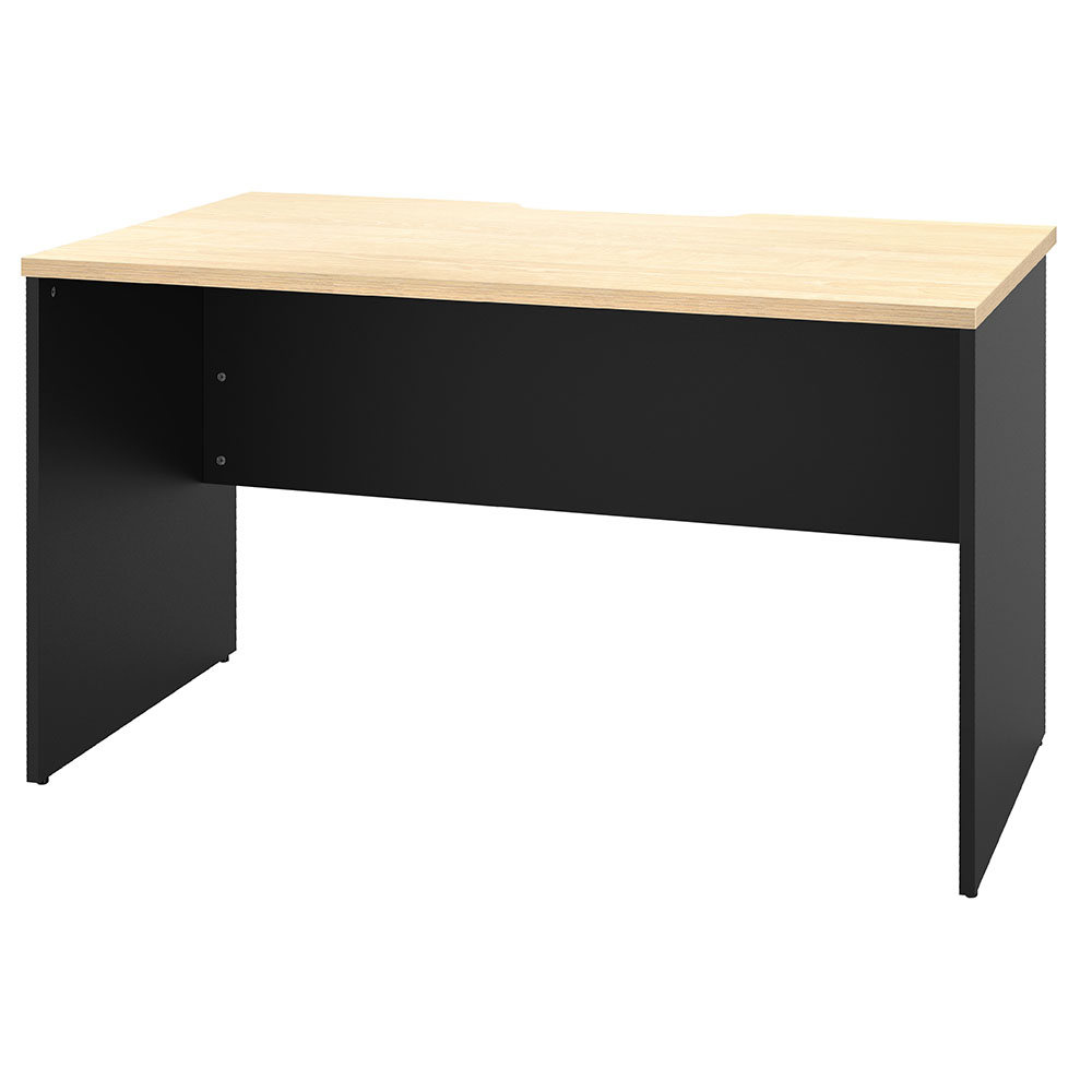 【車上渡し】アール・エフ・ヤマカワ プラン 木製デスク W1200×D700 ナチュラル×ブラック脚 (重量：29.1kg) RFPD-1270NA-BL|オフィスデスク