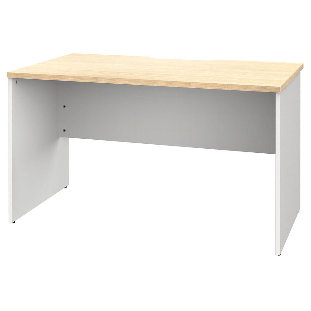 【車上渡し】アール・エフ・ヤマカワ プラン 木製デスク W1200×D700 ナチュラル×ホワイト脚 (重量：29.1kg) RFPD-1270NA-WL|オフィスデスク