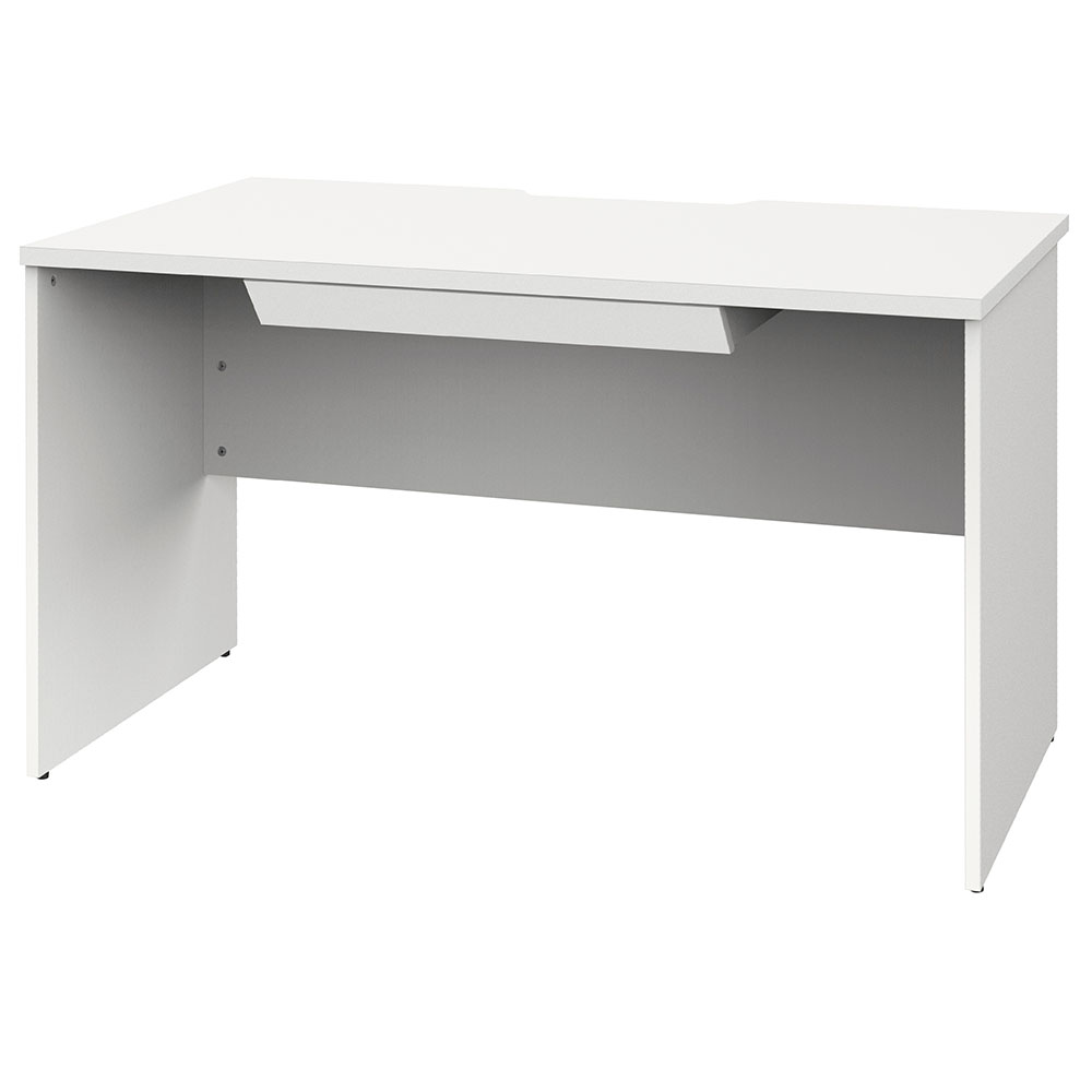 【車上渡し】アール・エフ・ヤマカワ プラン 木製デスク W1200×D700 ホワイト×ホワイト脚 (引出付) (重量：33.3kg) RFPD-1270WH-WL-DR|オフィスデスク