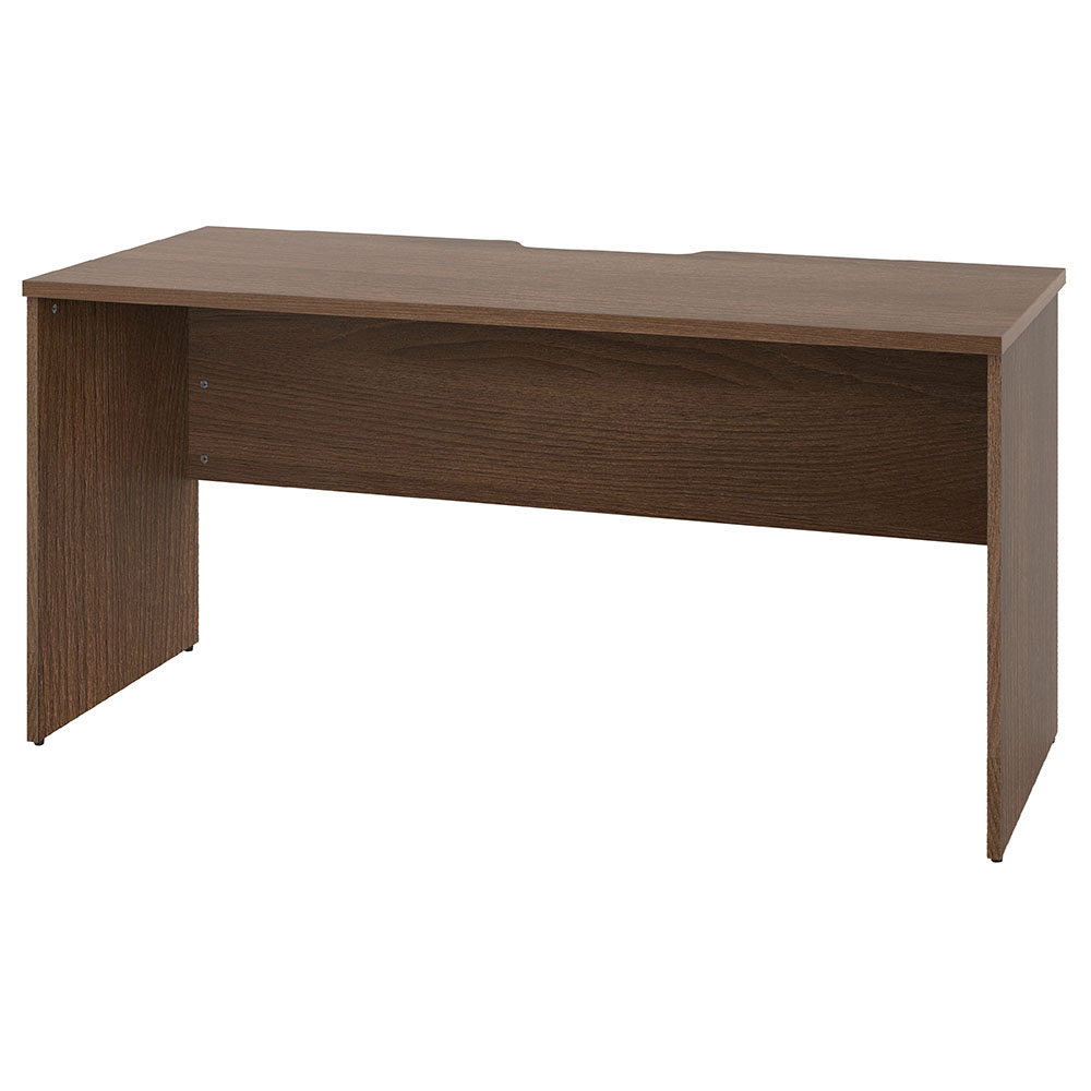 【車上渡し】アール・エフ・ヤマカワ プラン 木製デスク W1400×D600 ウォルナット×ウォルナット脚 (重量：28.9kg) RFPD-1460DM-DL|オフィスデスク