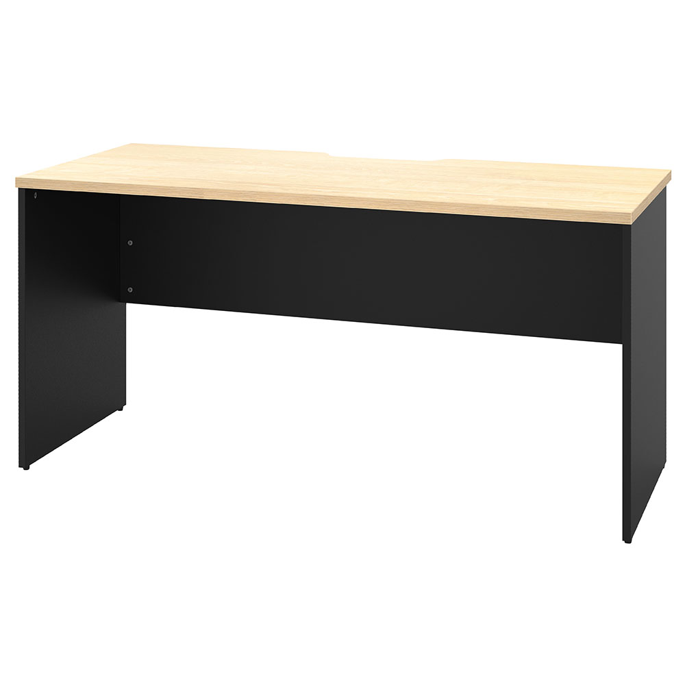 【車上渡し】アール・エフ・ヤマカワ プラン 木製デスク W1400×D600 ナチュラル×ブラック脚 (重量：28.9kg) RFPD-1460NA-BL|オフィスデスク