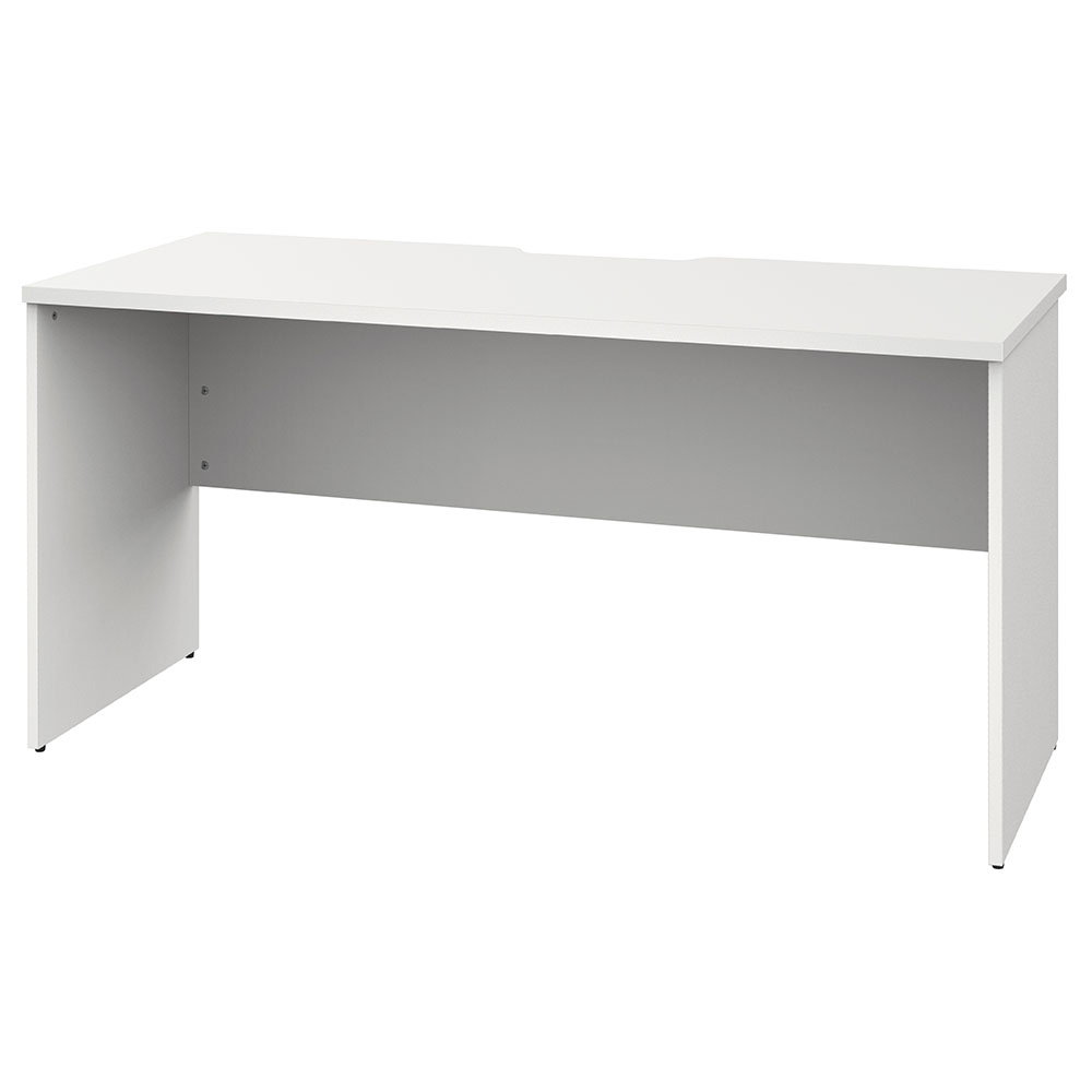 【車上渡し】アール・エフ・ヤマカワ プラン 木製デスク W1400×D600 ホワイト×ホワイト脚 (重量：28.9kg) RFPD-1460WH-WL|オフィスデスク