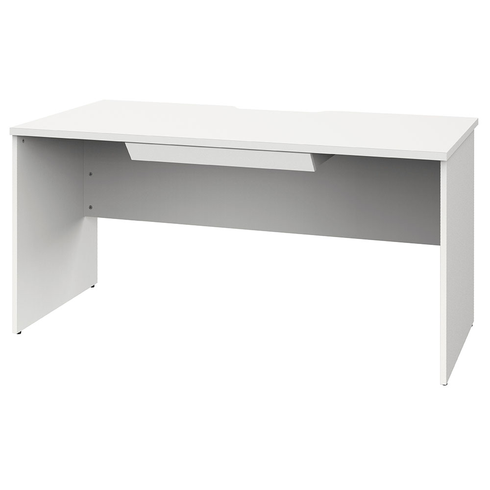 【車上渡し】アール・エフ・ヤマカワ プラン 木製デスク W1400×D700 ホワイト×ホワイト脚 (引出付) (重量：36.2kg) RFPD-1470WH-WL-DR|オフィスデスク