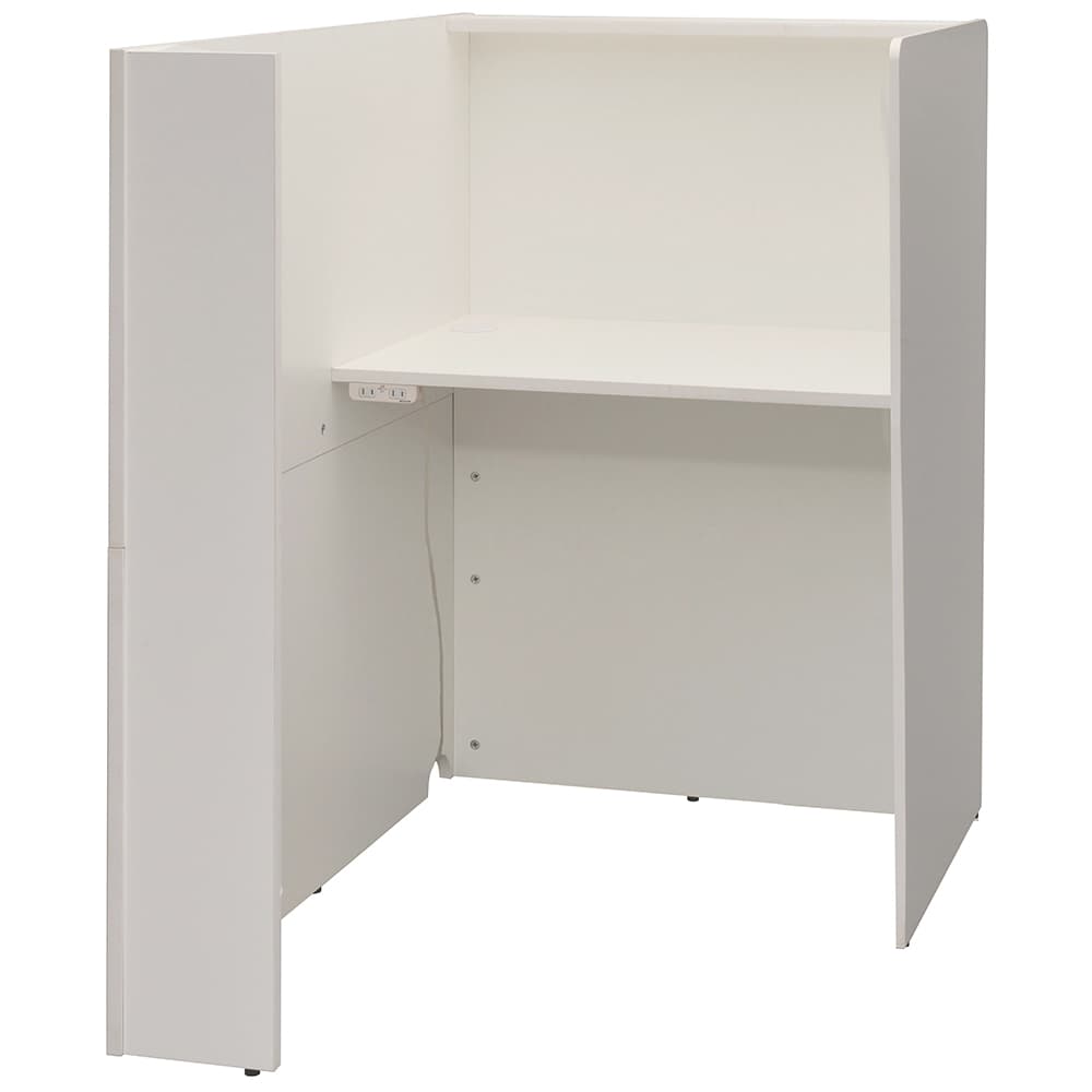 アール・エフ・ヤマカワ パーソナルブース W836×D1200 ホワイト 2ヶ口コンセント付 (重量：50.5kg) RFPSB-0812WH-NC|オフィスデスク