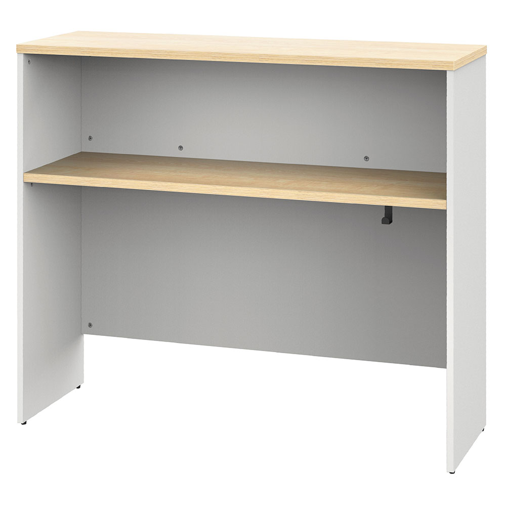 【車上渡し】アール・エフ・ヤマカワ プラン サイドハイテーブル W1200×D400 ナチュラル×ホワイト脚 (重量：34.4kg) RFPSH-1240NA-WL|会議用・ミーテングテーブル