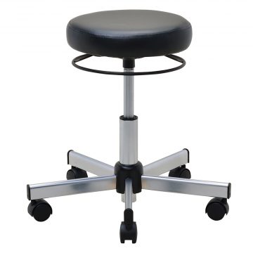 アール・エフ・ヤマカワ ラウンドキャスタースツール ブラック クローム脚 (張地:抗菌仕様) (重量：6kg) RFRCS-FPBKCL|チェア