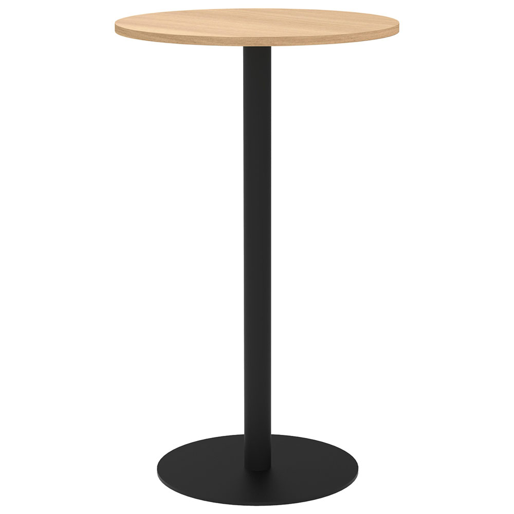 【車上渡し】アール・エフ・ヤマカワ リスタ カフェテーブル ハイ 丸形 φ600 オーク (重量：17.5kg) RFRCT-H600ROA|会議用・ミーテングテーブル