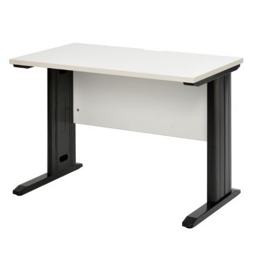 【車上渡し】アール・エフ・ヤマカワ アソート スチール脚デスク W1000 ホワイト ブラック脚 (重量：20.7kg) RFSLD-1060WH-BL|オフィスデスク