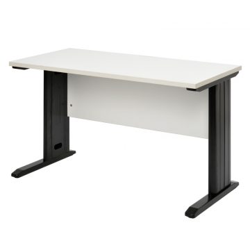 【車上渡し】アール・エフ・ヤマカワ アソート スチール脚デスク W1200×D600 ホワイト ブラック脚 (重量：23.4kg) RFSLD-1260WH-BL|オフィスデスク