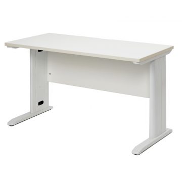 【車上渡し】アール・エフ・ヤマカワ アソート スチール脚デスク W1200×D600 ホワイト ホワイト脚 (重量：23.4kg) RFSLD-1260WH-WL|オフィスデスク