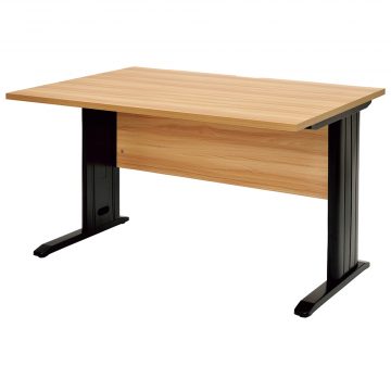 メーカー在庫限り 【車上渡し】アール・エフ・ヤマカワ アソート スチール脚デスク W1200×D700 ナチュラル ブラック脚 (重量：25.7kg) RFSLD-1270NA-BL|オフィスデスク