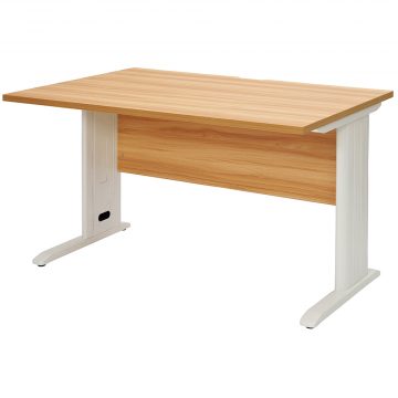 メーカー在庫限り 【車上渡し】アール・エフ・ヤマカワ アソート スチール脚デスク W1200×D700 ナチュラル ホワイト脚 (重量：25.7kg) RFSLD-1270NA-WL|オフィスデスク