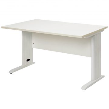 【車上渡し】アール・エフ・ヤマカワ アソート スチール脚デスク W1200×D700 ホワイト ホワイト脚 (重量：25.7kg) RFSLD-1270WH-WL|オフィスデスク