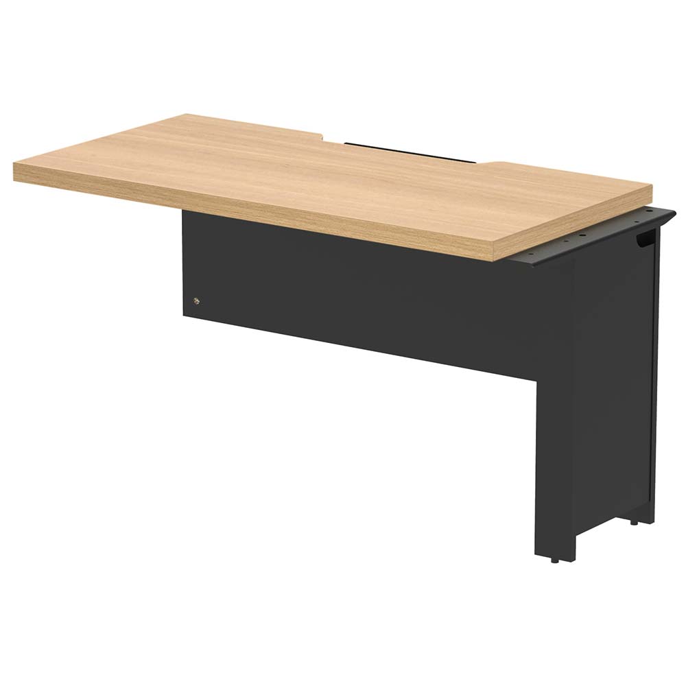【車上渡し】アール・エフ・ヤマカワ ソリード フリーアドレス用オプション ハーフデスク 増連 W1200×D600 オーク×ブラック脚 (重量：25kg) RFTFH-1260ADOA-BL|オフィスデスク