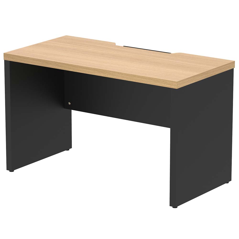【車上渡し】アール・エフ・ヤマカワ ソリード フリーアドレス用ハーフデスク W1200×D600 オーク×ブラック脚 (重量：29.5kg) RFTFH-1260OA-BL|オフィスデスク