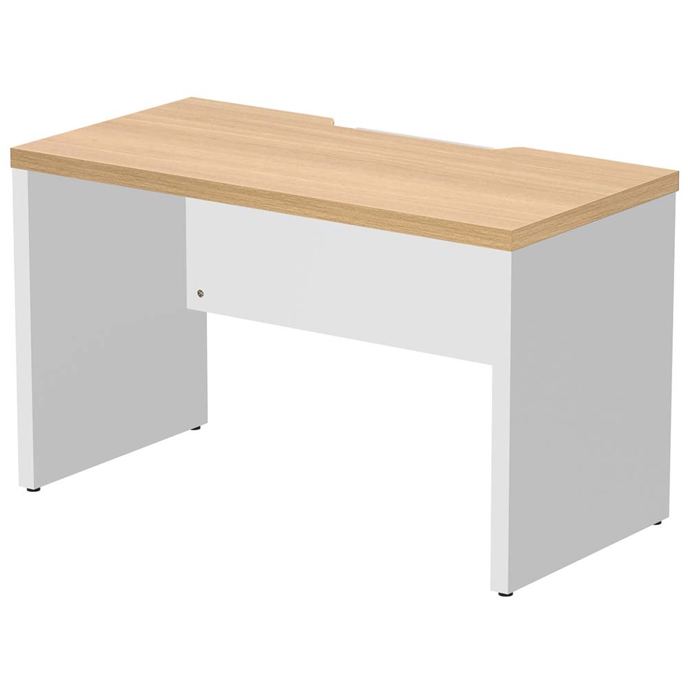 【車上渡し】アール・エフ・ヤマカワ ソリード フリーアドレス用ハーフデスク W1200×D600 オーク×ホワイト脚 (重量：29.5kg) RFTFH-1260OA-WL|オフィスデスク