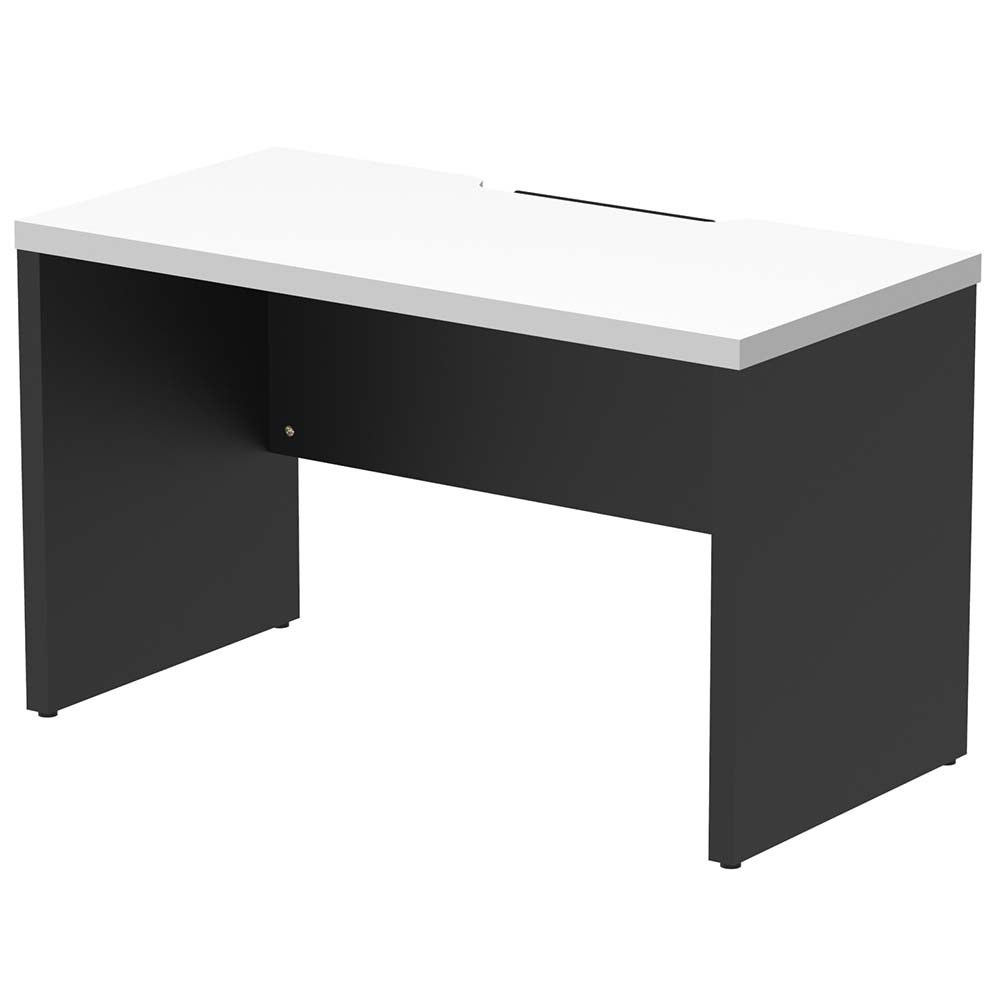 【車上渡し】アール・エフ・ヤマカワ ソリード フリーアドレス用ハーフデスク W1200×D600 ホワイト×ブラック脚 (重量：29.5kg) RFTFH-1260WH-BL|オフィスデスク