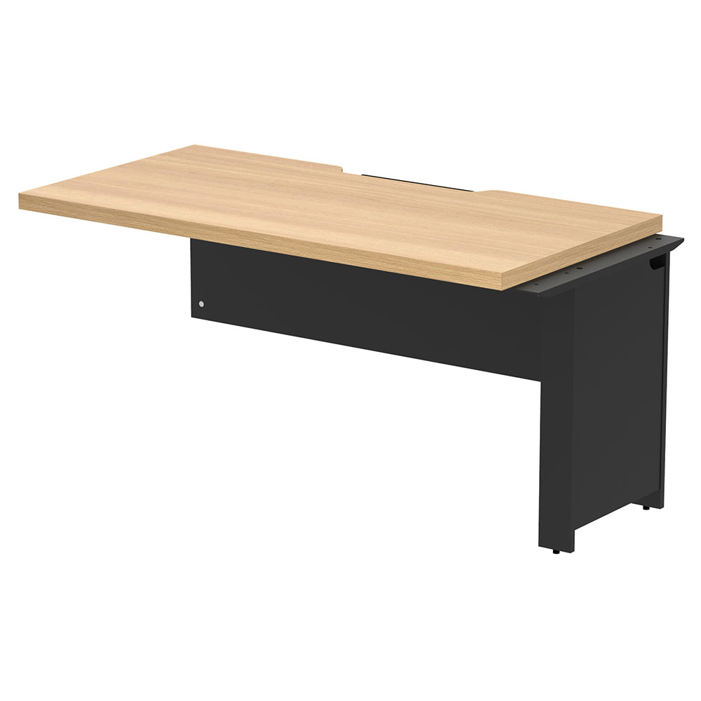 【車上渡し】アール・エフ・ヤマカワ ソリード フリーアドレス用オプション ハーフデスク 増連 W1400×D700 オーク×ブラック脚 (重量：32kg) RFTFH-1470ADOA-BL|オフィスデスク