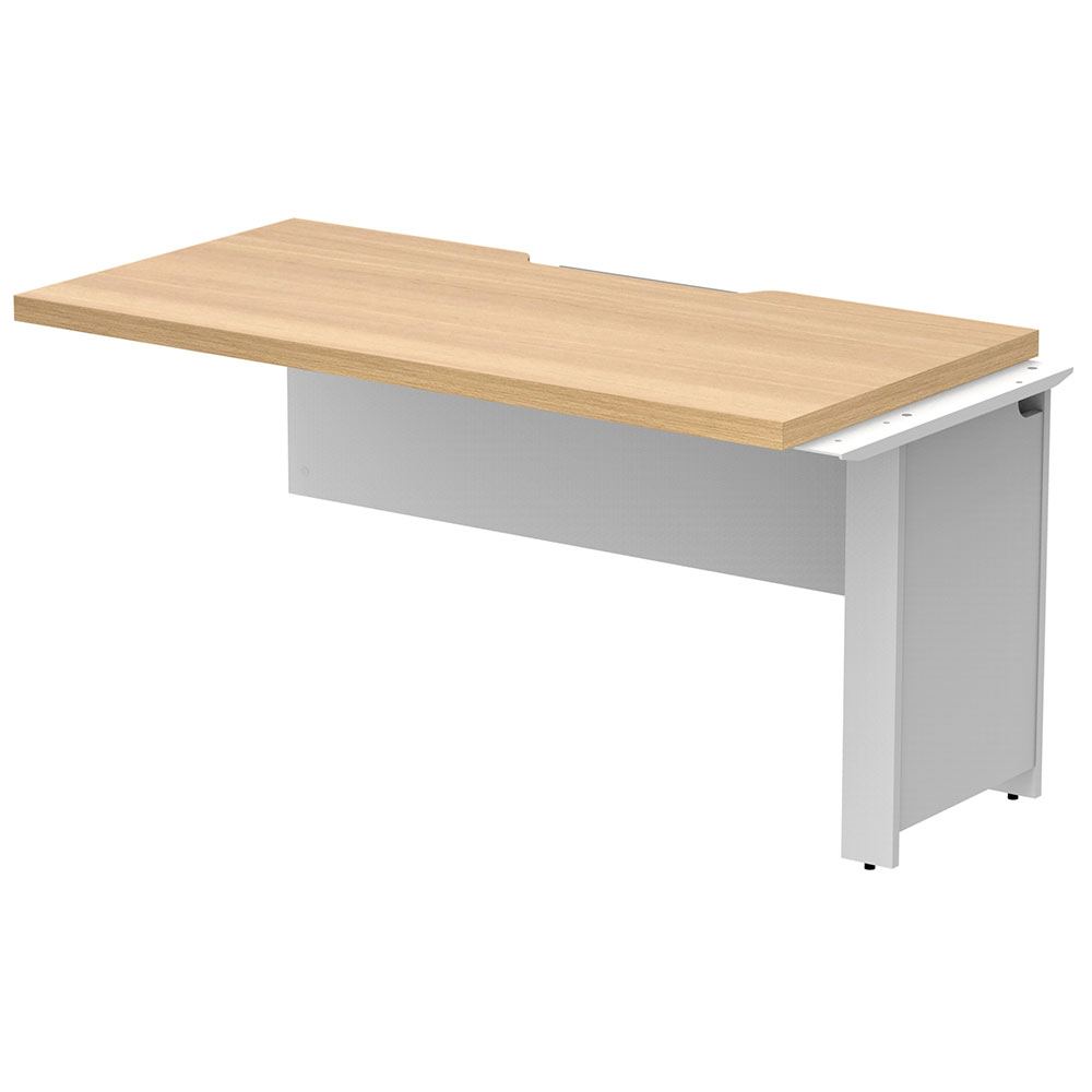 【車上渡し】アール・エフ・ヤマカワ ソリード フリーアドレス用オプション ハーフデスク 増連 W1400×D700 オーク×ホワイト脚 (重量：32kg) RFTFH-1470ADOA-WL|オフィスデスク