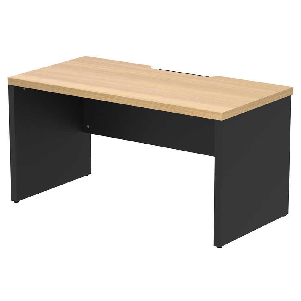 【車上渡し】アール・エフ・ヤマカワ ソリード フリーアドレス用ハーフデスク W1400×D700 オーク×ブラック脚 (重量：35kg) RFTFH-1470OA-BL|オフィスデスク