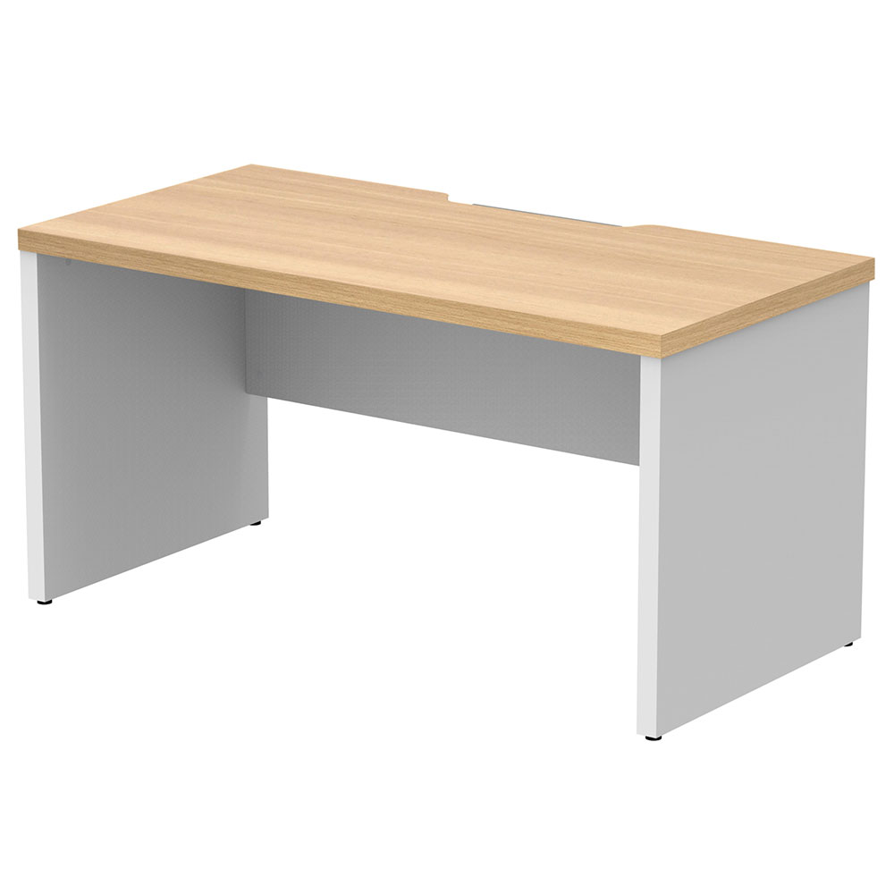 【車上渡し】アール・エフ・ヤマカワ ソリード フリーアドレス用ハーフデスク W1400×D700 オーク×ホワイト脚 (重量：35kg) RFTFH-1470OA-WL|オフィスデスク