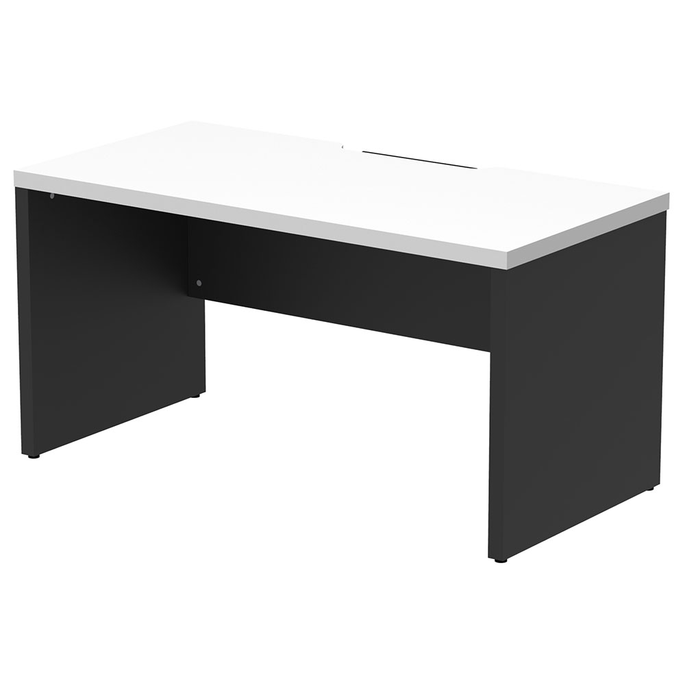 【車上渡し】アール・エフ・ヤマカワ ソリード フリーアドレス用ハーフデスク W1400×D700 ホワイト×ブラック脚 (重量：35kg) RFTFH-1470WH-BL|オフィスデスク