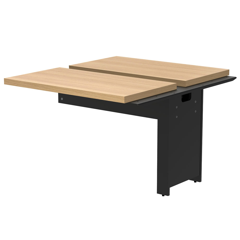 【車上渡し】アール・エフ・ヤマカワ ソリード フリーアドレス用オプション デスクII 増連 W1000×D1200 オーク×ブラック脚 (重量：36.5kg) RFTFT2-1012ADOA-BL|オフィスデスク