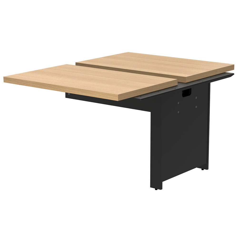 【車上渡し】アール・エフ・ヤマカワ ソリード フリーアドレス用オプション デスクII 増連 W1000×D1400 オーク×ブラック脚 (重量：41.5kg) RFTFT2-1014ADOA-BL|オフィスデスク