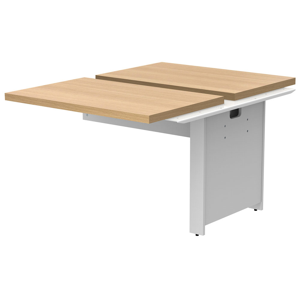 【車上渡し】アール・エフ・ヤマカワ ソリード フリーアドレス用オプション デスクII 増連 W1000×D1400 オーク×ホワイト脚 (重量：41.5kg) RFTFT2-1014ADOA-WL|オフィスデスク