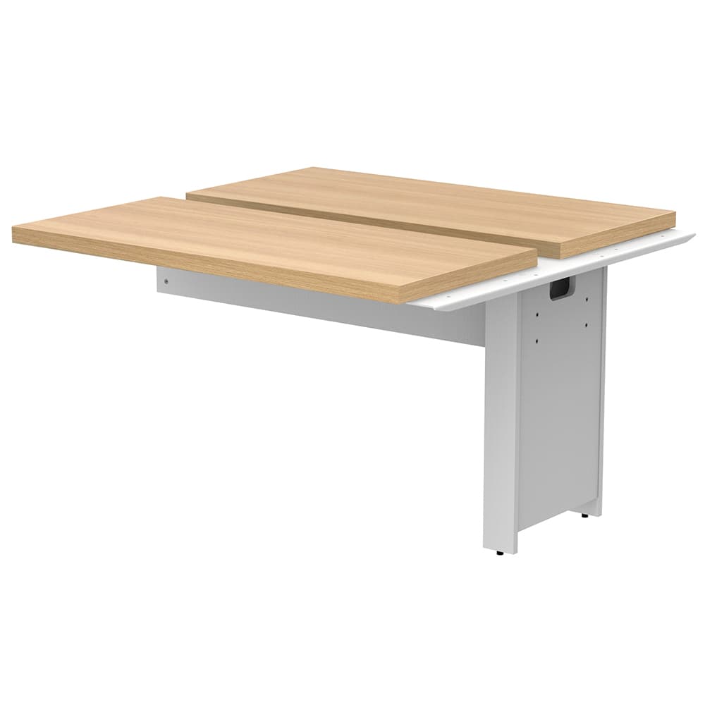 【車上渡し】アール・エフ・ヤマカワ ソリード フリーアドレス用オプション デスクII 増連 W1200×D1200 オーク×ホワイト脚 (重量：41.5kg) RFTFT2-1212ADOA-WL|オフィスデスク