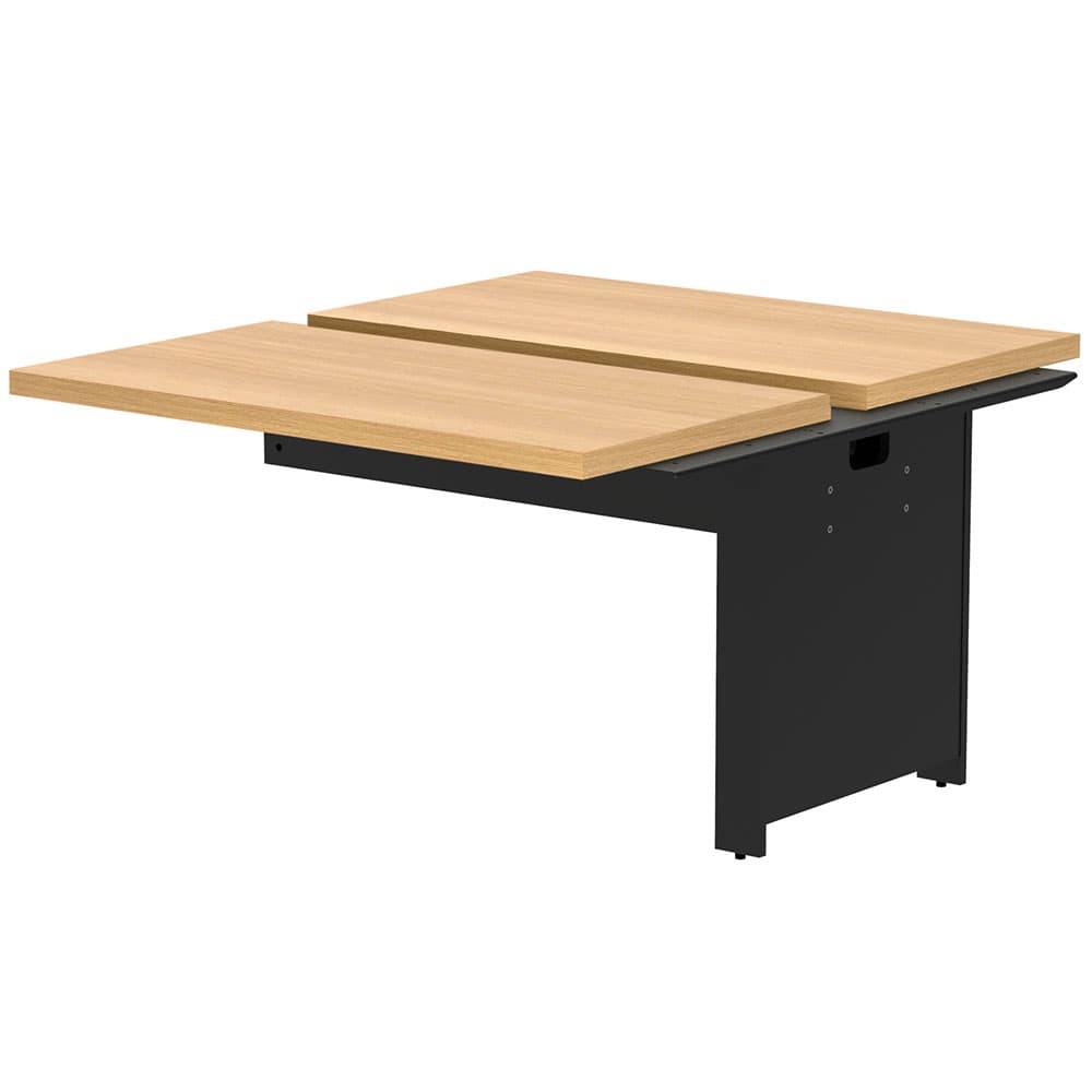 【車上渡し】アール・エフ・ヤマカワ ソリード フリーアドレス用オプション デスクII 増連 W1200×D1400 オーク×ブラック脚 (重量：47kg) RFTFT2-1214ADOA-BL|オフィスデスク