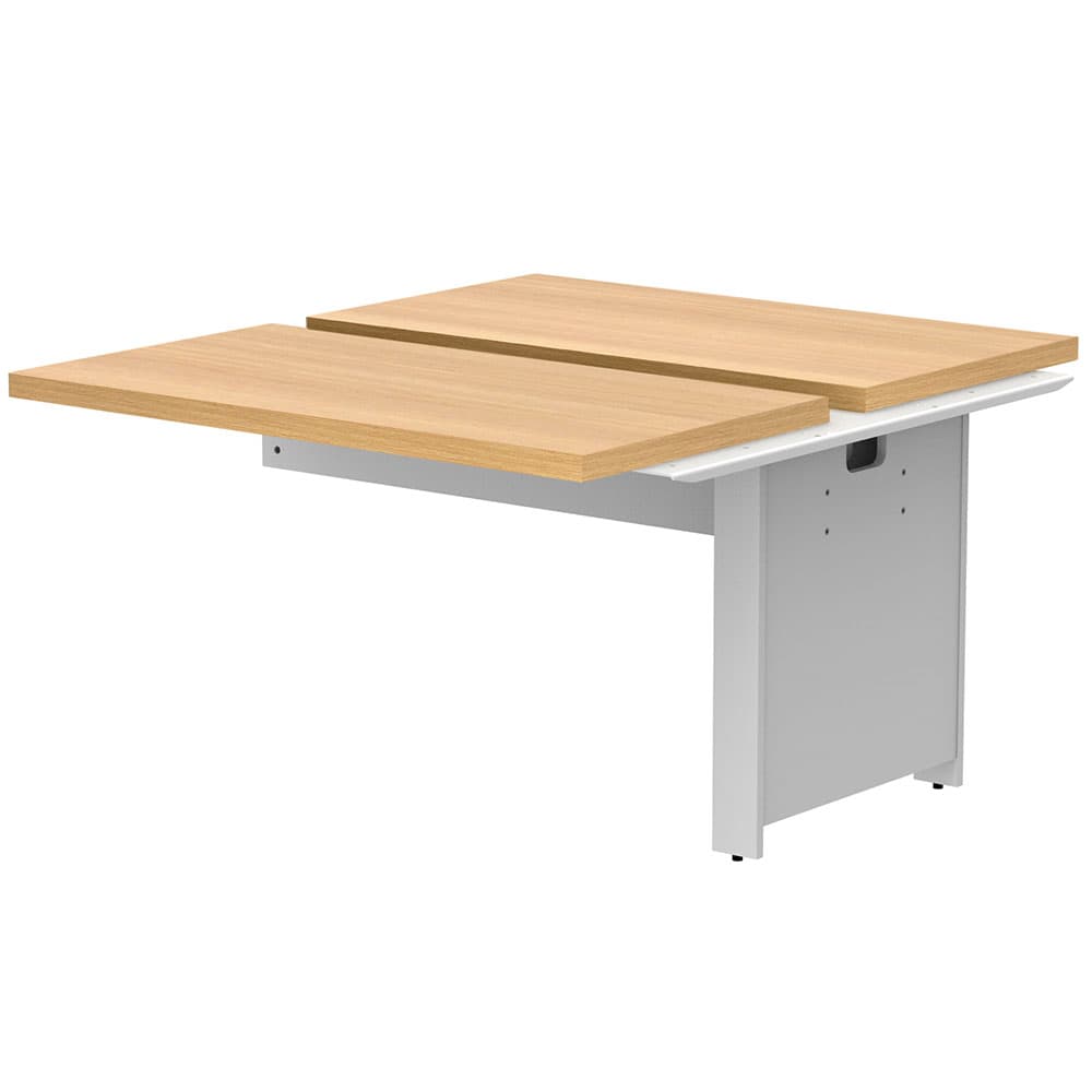 【車上渡し】アール・エフ・ヤマカワ ソリード フリーアドレス用オプション デスクII 増連 W1200×D1400 オーク×ホワイト脚 (重量：47kg) RFTFT2-1214ADOA-WL|オフィスデスク