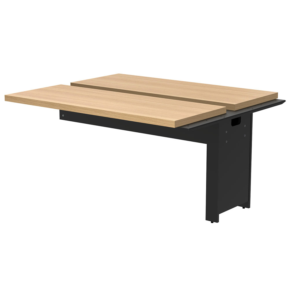【車上渡し】アール・エフ・ヤマカワ ソリード フリーアドレス用オプション デスクII 増連 W1400×D1200 オーク×ブラック脚 (重量：44.5kg) RFTFT2-1412ADOA-BL|オフィスデスク
