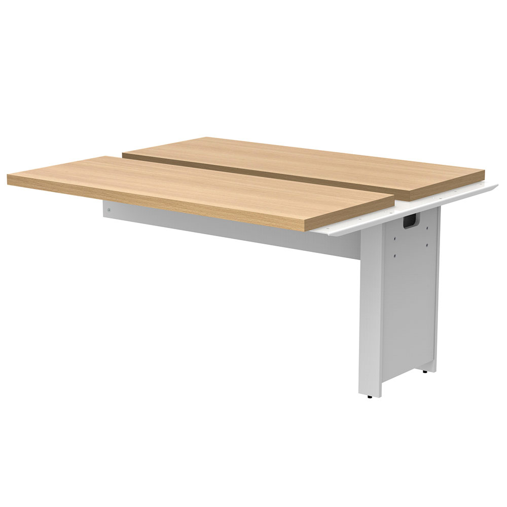【車上渡し】アール・エフ・ヤマカワ ソリード フリーアドレス用オプション デスクII 増連 W1400×D1200 オーク×ホワイト脚 (重量：44.5kg) RFTFT2-1412ADOA-WL|オフィスデスク