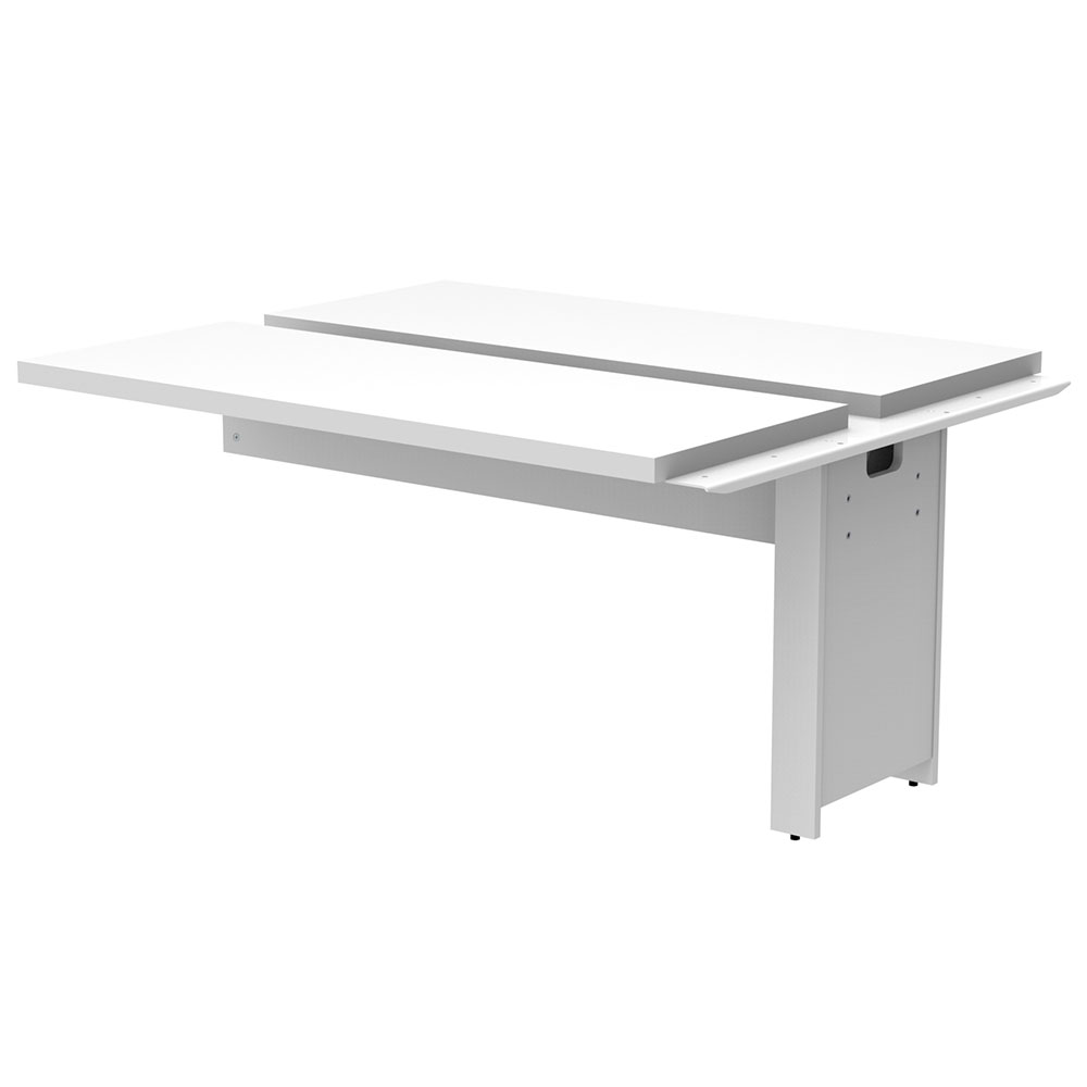 【車上渡し】アール・エフ・ヤマカワ ソリード フリーアドレス用オプション デスクII 増連 W1400×D1200 ホワイト×ホワイト脚 (重量：44.5kg) RFTFT2-1412ADWH-WL|オフィスデスク