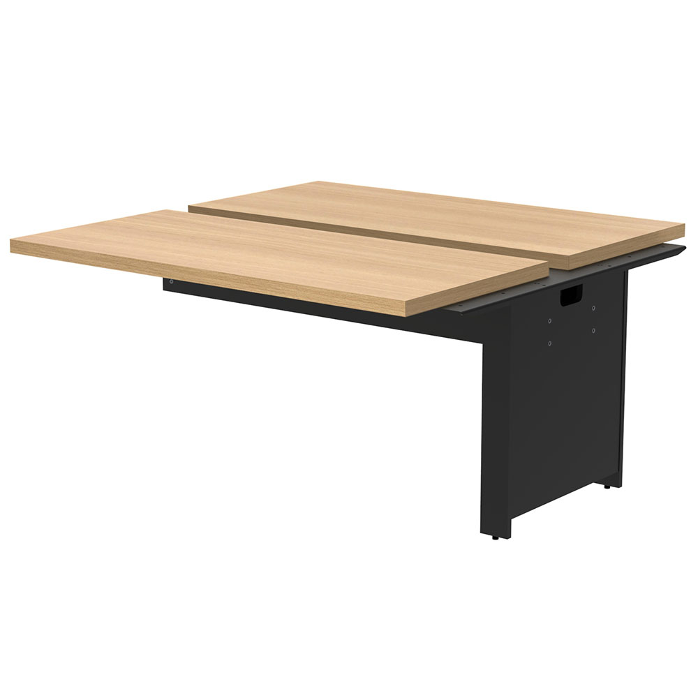 【車上渡し】アール・エフ・ヤマカワ ソリード フリーアドレス用オプション デスクII 増連 W1400×D1400 オーク×ブラック脚 (重量：50.5kg) RFTFT2-1414ADOA-BL|オフィスデスク