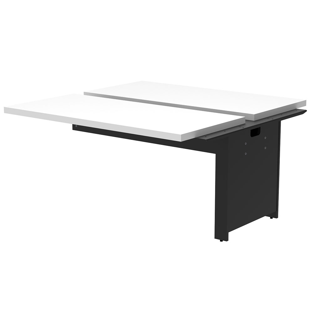 【車上渡し】アール・エフ・ヤマカワ ソリード フリーアドレス用オプション デスクII 増連 W1400×D1400 ホワイト×ブラック脚 (重量：50.5kg) RFTFT2-1414ADWH-BL|オフィスデスク