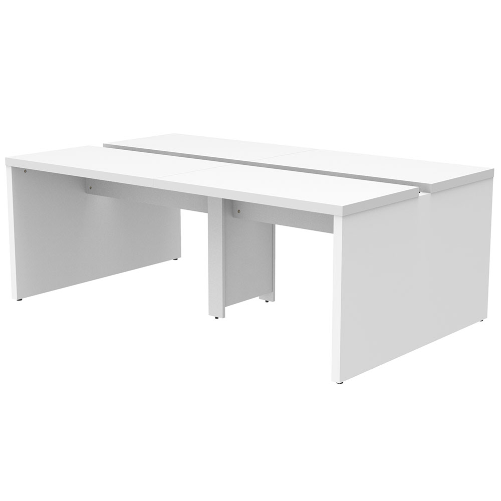【車上渡し】アール・エフ・ヤマカワ ソリード フリーアドレス用デスクII W2000×D1200 ホワイト×ホワイト脚 (重量：80kg) RFTFT2-2012WH-WL|オフィスデスク