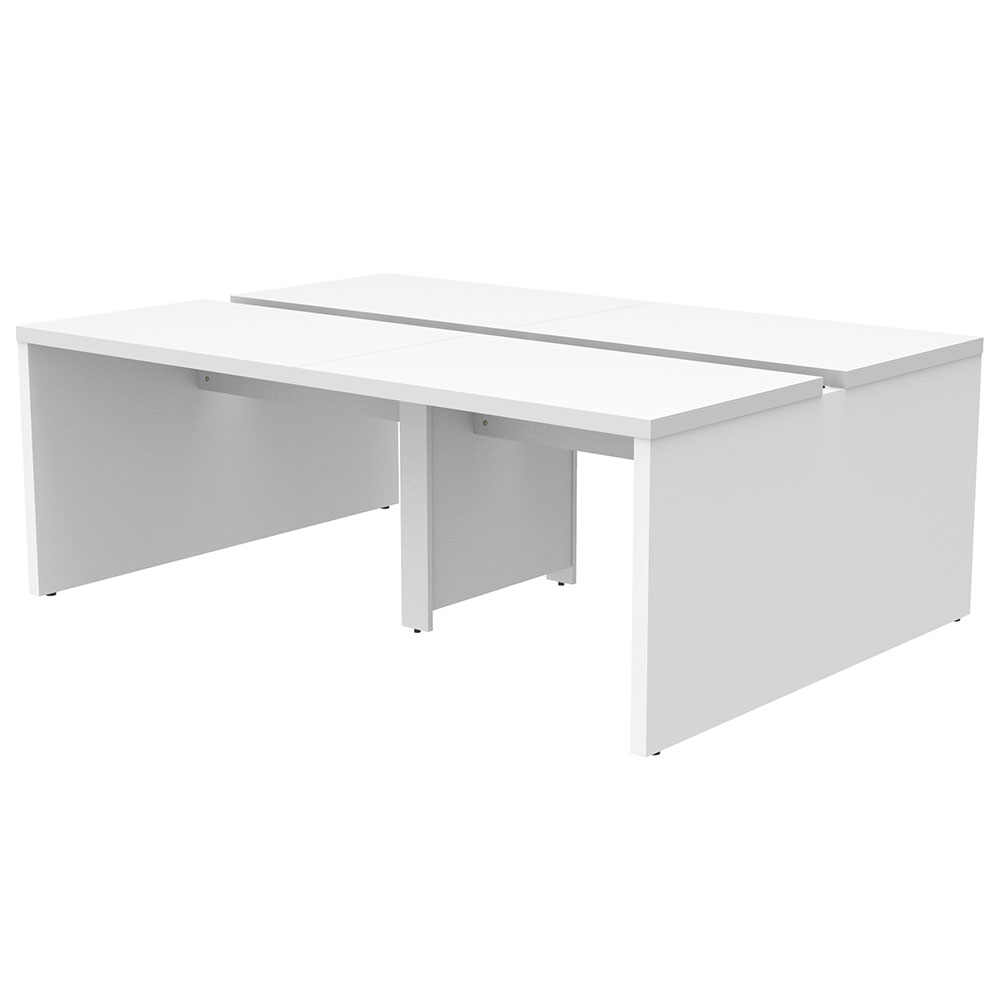 【車上渡し】アール・エフ・ヤマカワ ソリード フリーアドレス用デスクII W2000×D1400 ホワイト×ホワイト脚 (重量：92kg) RFTFT2-2014WH-WL|オフィスデスク