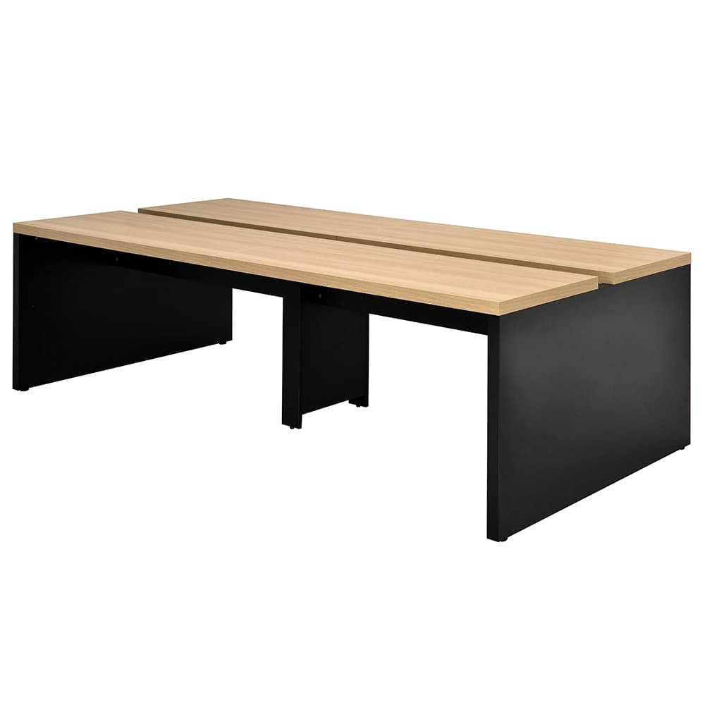 【車上渡し】アール・エフ・ヤマカワ ソリード フリーアドレス用デスクII W2400×D1200 オーク×ブラック脚 (重量：92kg) RFTFT2-2412OA-BL|オフィスデスク