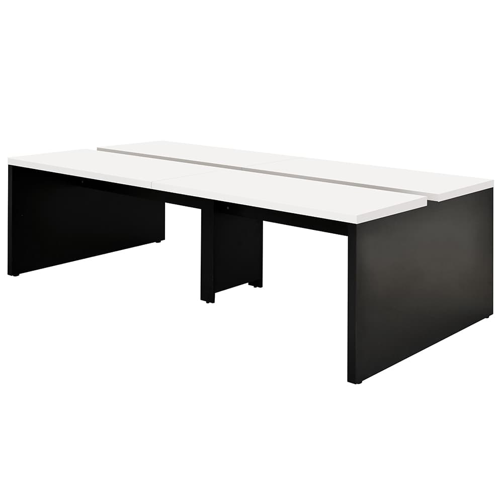 【車上渡し】アール・エフ・ヤマカワ ソリード フリーアドレス用デスクII W2400×D1200 ホワイト×ブラック脚 (重量：92kg) RFTFT2-2412WH-BL|オフィスデスク