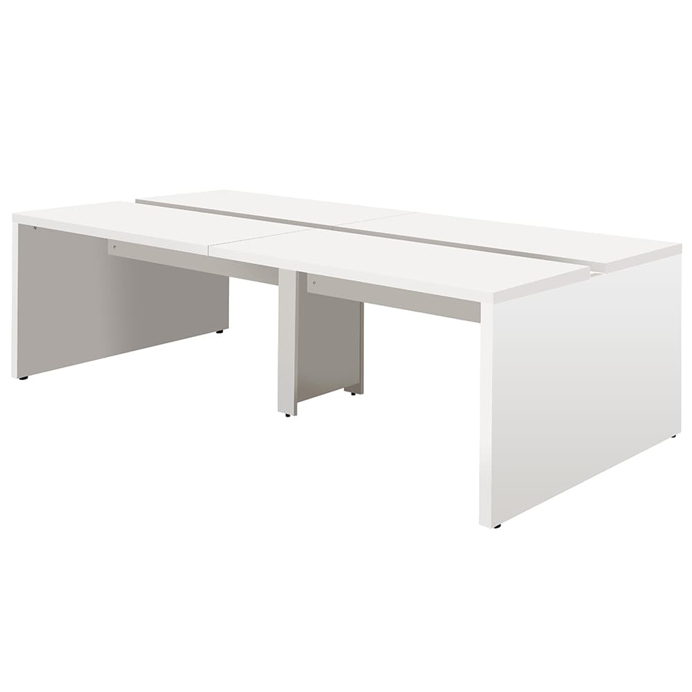 【車上渡し】アール・エフ・ヤマカワ ソリード フリーアドレス用デスクII W2400×D1400 オーク×ホワイト脚 (重量：103kg) RFTFT2-2414OA-WL|オフィスデスク