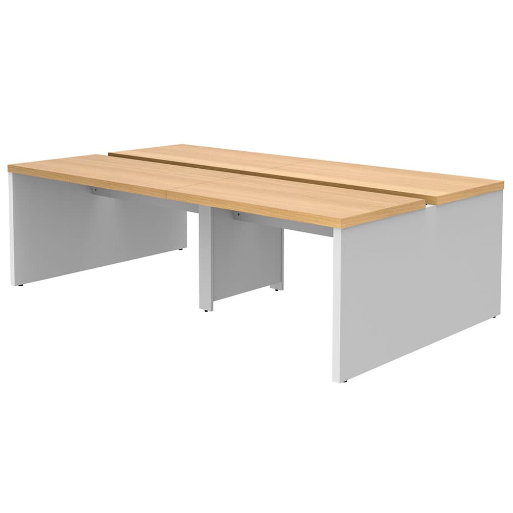 【車上渡し】アール・エフ・ヤマカワ ソリード フリーアドレス用デスクII W2400×D1400 ホワイト×ホワイト脚 (重量：103kg) RFTFT2-2414WH-WL|オフィスデスク