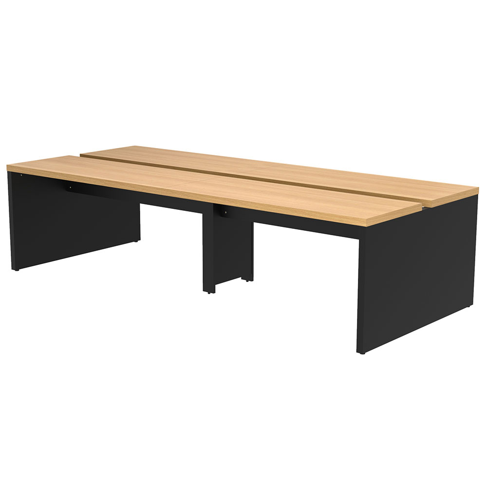 【車上渡し】アール・エフ・ヤマカワ ソリード フリーアドレス用デスクII W2800×D1200 ホワイト×ブラック脚 (重量：95.5kg) RFTFT2-2812WH-BL|オフィスデスク