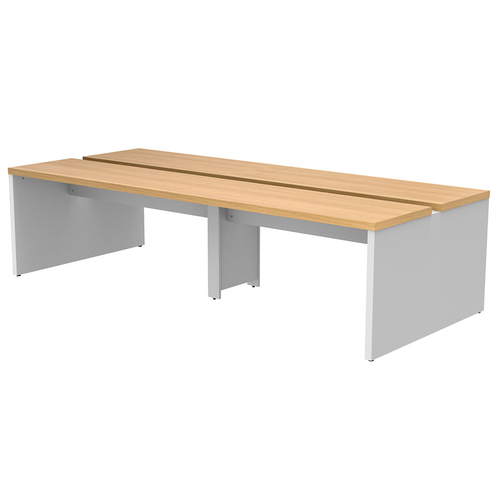 【車上渡し】アール・エフ・ヤマカワ ソリード フリーアドレス用デスクII W2800×D1200 ホワイト×ホワイト脚 (重量：95.5kg) RFTFT2-2812WH-WL|オフィスデスク