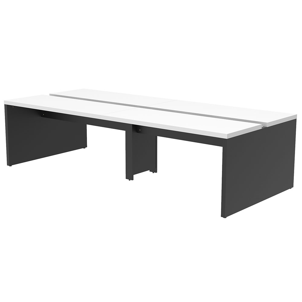 【車上渡し】アール・エフ・ヤマカワ ソリード フリーアドレス用デスクII W2800×D1400 オーク×ブラック脚 (重量：109.5kg) RFTFT2-2814OA-BL|オフィスデスク