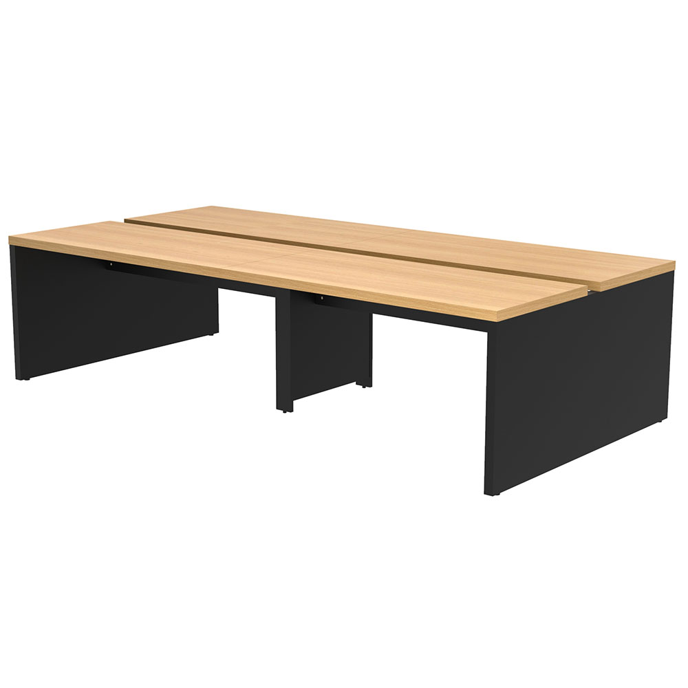 【車上渡し】アール・エフ・ヤマカワ ソリード フリーアドレス用デスクII W2800×D1400 ホワイト×ブラック脚 (重量：109.5kg) RFTFT2-2814WH-BL|オフィスデスク