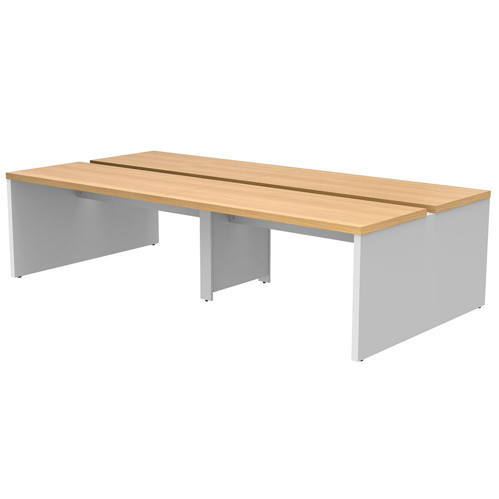 【車上渡し】アール・エフ・ヤマカワ ソリード フリーアドレス用デスクII W2800×D1400 ホワイト×ホワイト脚 (重量：109.5kg) RFTFT2-2814WH-WL|オフィスデスク